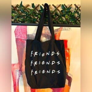 Black Tote Bag with Friends Logo
